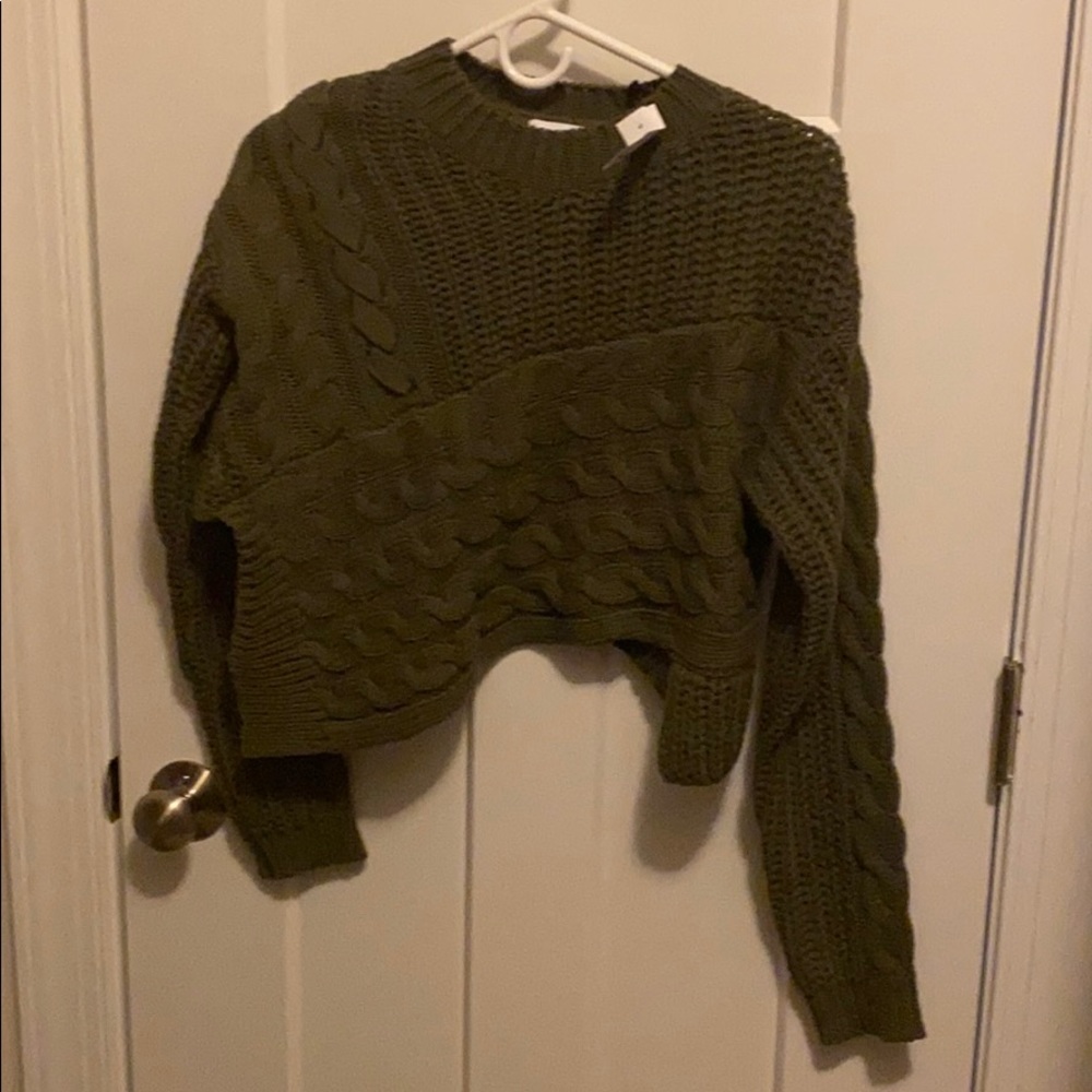 Asymmetric cropped sweater